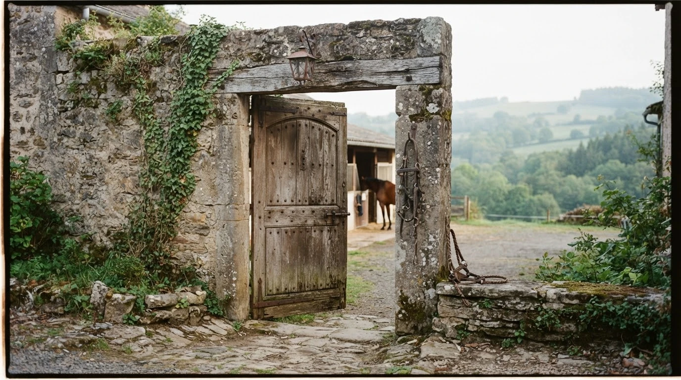 Entrée du Élevage de Rhea, centre équestre à Aydat