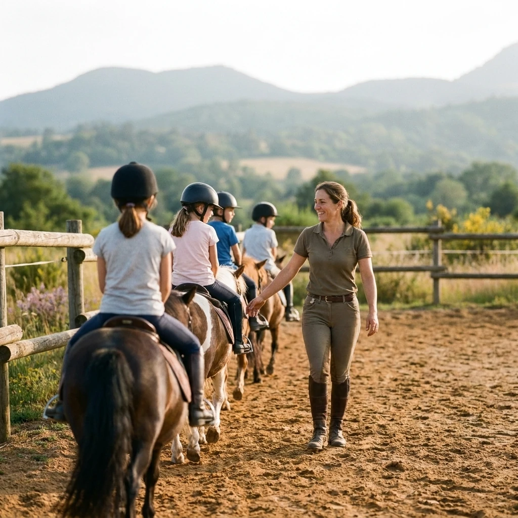 Cours de poney à Aydat, Puy-de-Dôme