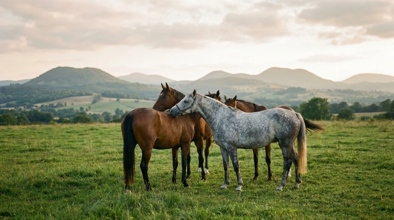 Les chevaux du Élevage de Rhea en liberté, Puy-de-Dôme